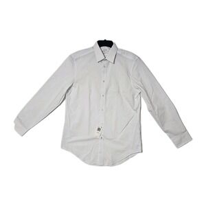Calvin Klein Slim Fit Stretch Dress Shirt White 15.5 32/33  CK Logo NWT
